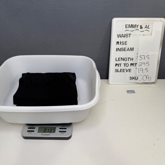 Bryn Walker Oversized Tunic Dress Size M Black Stretch Lagenlook Neutral Stretch - Picture 8 of 12